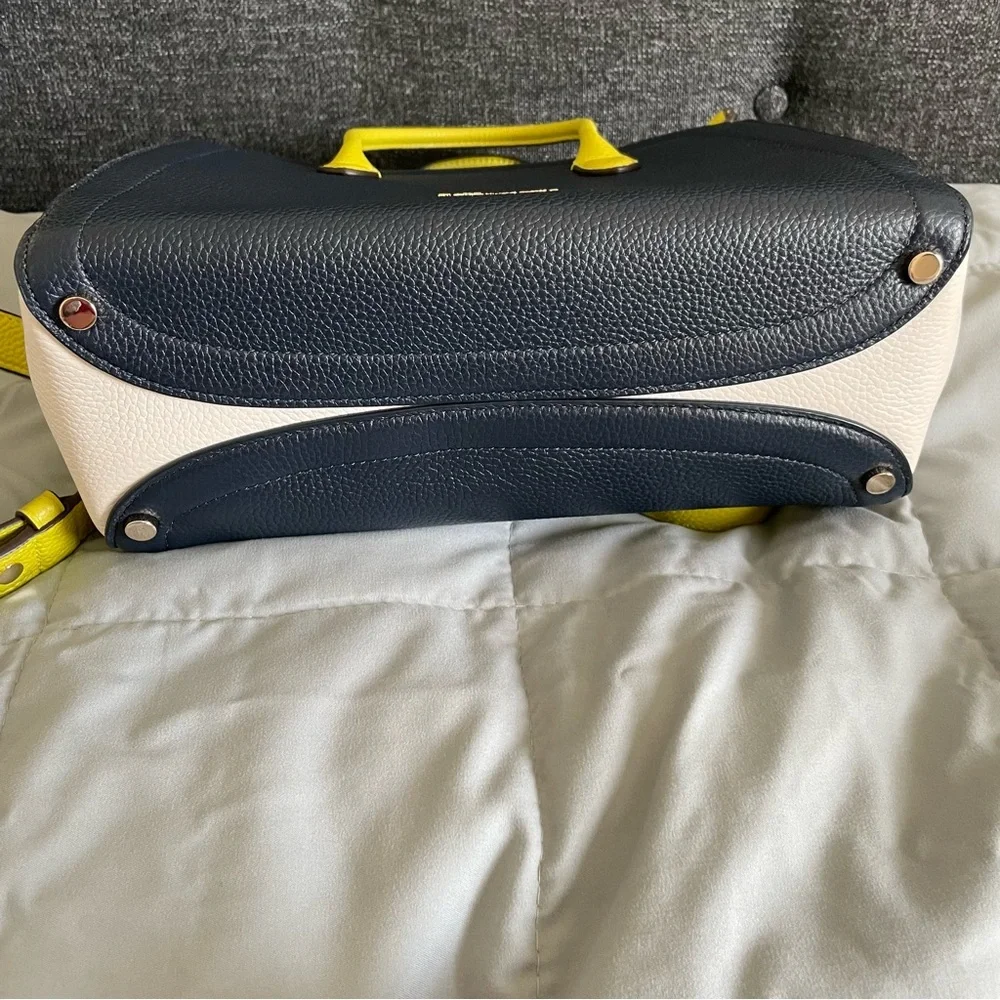 Kate Spade Navy and Green Colorblock Knott Purse Pebbled‎ Leather Medium